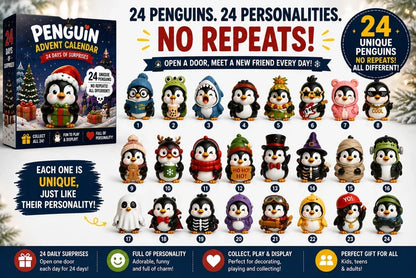 🎁🐧 24 Days of Penguin Surprises Advent Calendar – 24 Unique Penguins, 3 Fun Editions