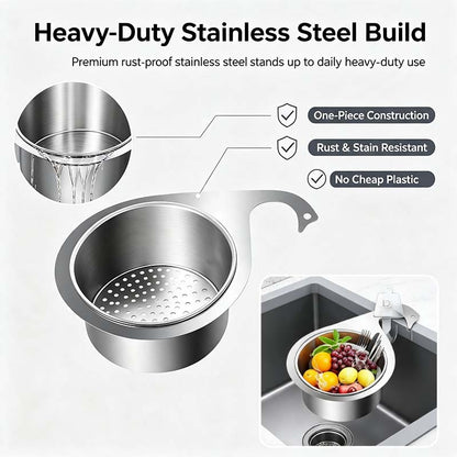 🔥BUY 1 GET 1 FREE💧Stainless Steel Swan Sink Strainer Basket🦢💧