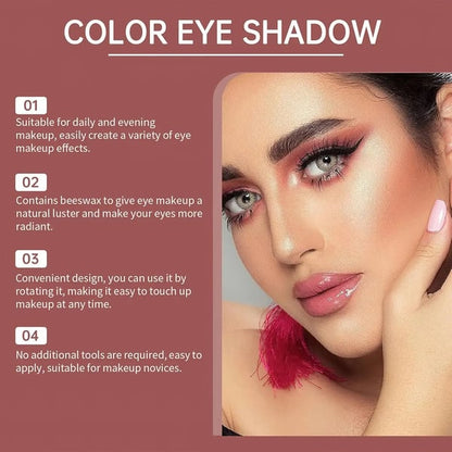 🎨 Dual-Color Eyeshadow Stick – Matte & Shimmer, Waterproof, Beginner-Friendly