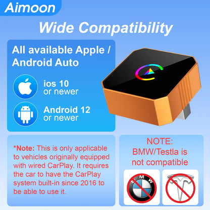 Aimoon Mini Wireless CarPlay & Android Auto Adapter 2026