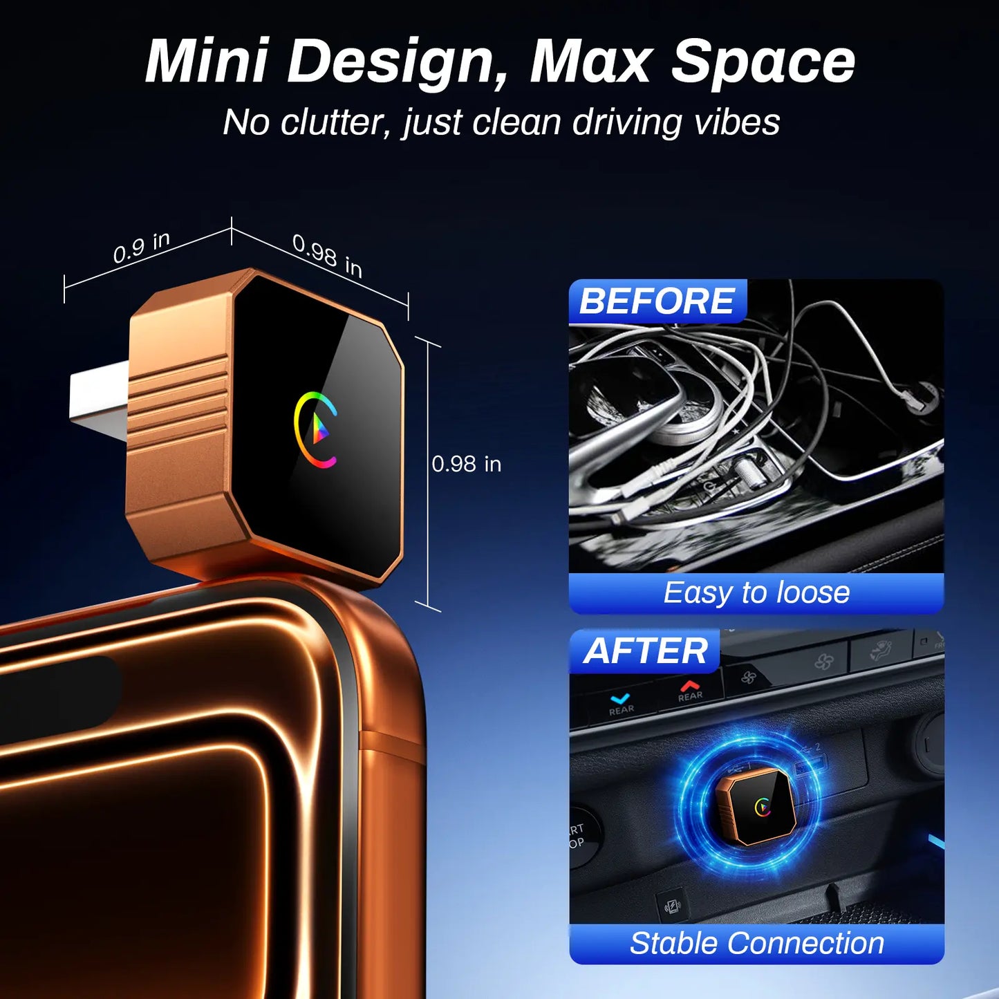 Aimoon Mini Wireless CarPlay & Android Auto Adapter 2026