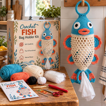 🎉Crochet Animal Bag Holder DIY Kit – Cute & Functional Hanging Storage Craft Kit🎉