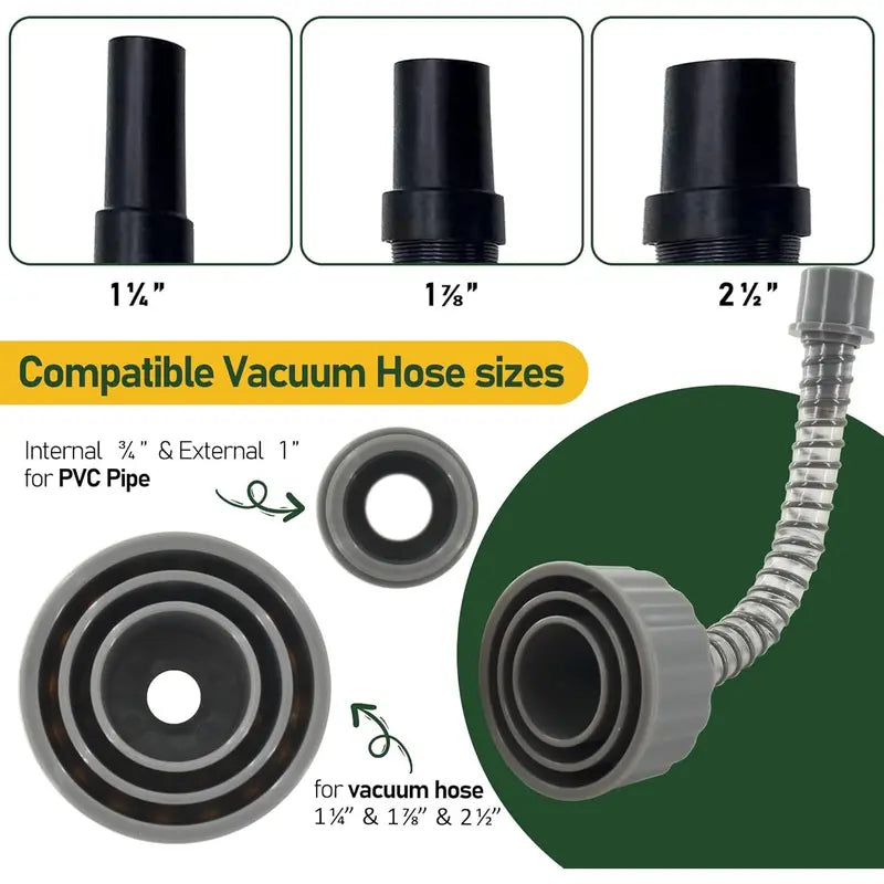A/C Drain Lines Cleaner Tool in Wet Vac Attachment To Unclog And Evacuate