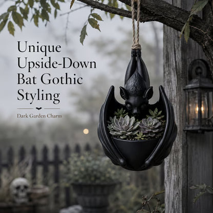 🦇 Upside‑Down Hanging Bat Planter