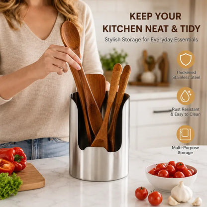 🧑‍🍳 Multi-Functional Kitchen Utensil Holder – Holds pot lids, spatulas & cutting boards. Thickened stainless steel, space‑saving