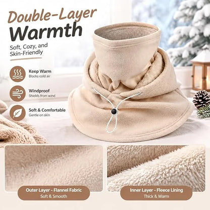 🔥🎁3-in-1 Winter Fleece Balaclava Hood With Adjustable Drawstring