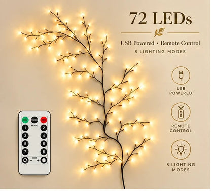 ✨ Flexible LED Branch Lights | Remote-Controlled Holiday Wall Decor - image 11