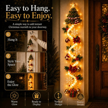 🎄Light-Up Christmas Door Hanger – 6 Festive Designs with Warm Holiday Glow ✨