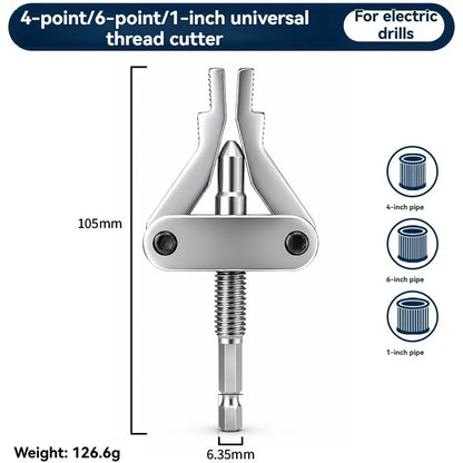 Broken Pipe Thread Extractor, Universal 1/2" 3/4" 1" Pipe Nipple Remover, Drill Powered Broken Thread Removal Tool