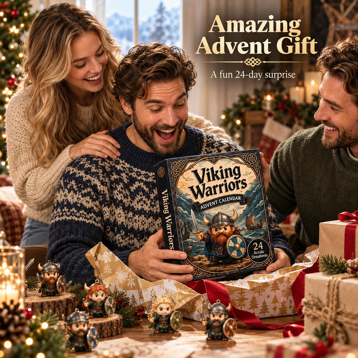 Viking Warriors Advent Calendar 2026 – 24 Acrylic Warrior Ornaments