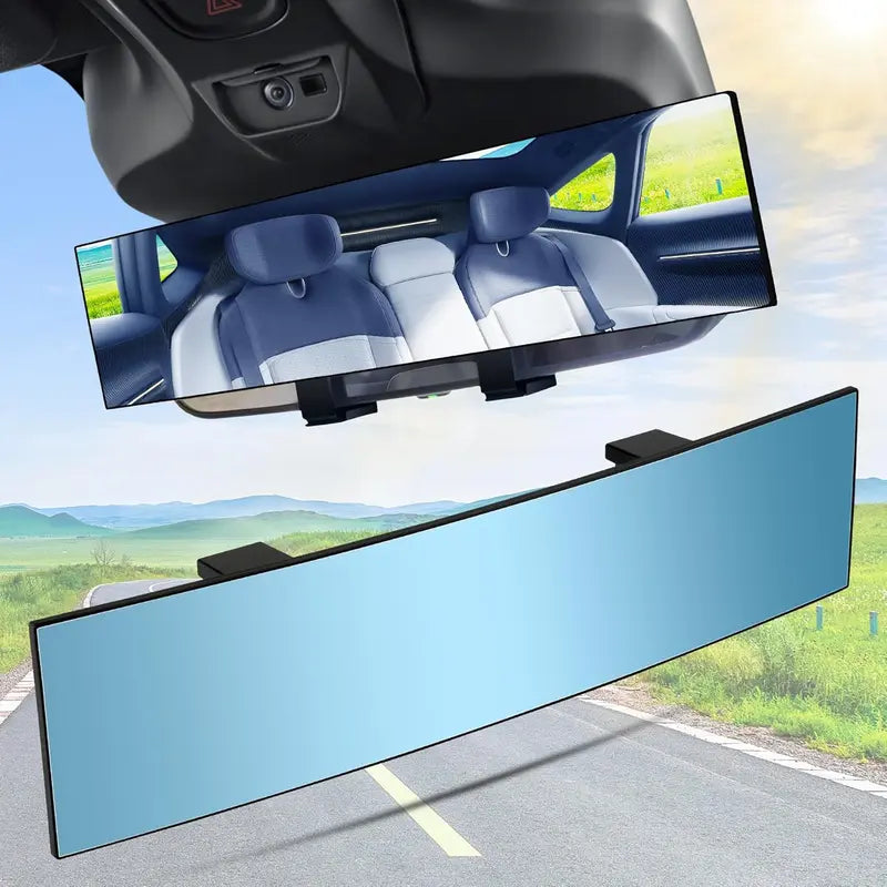 🔧🚗 Wide Angle Rear View Mirror – 12' Anti-Glare Panoramic Clip-On Car Mirror