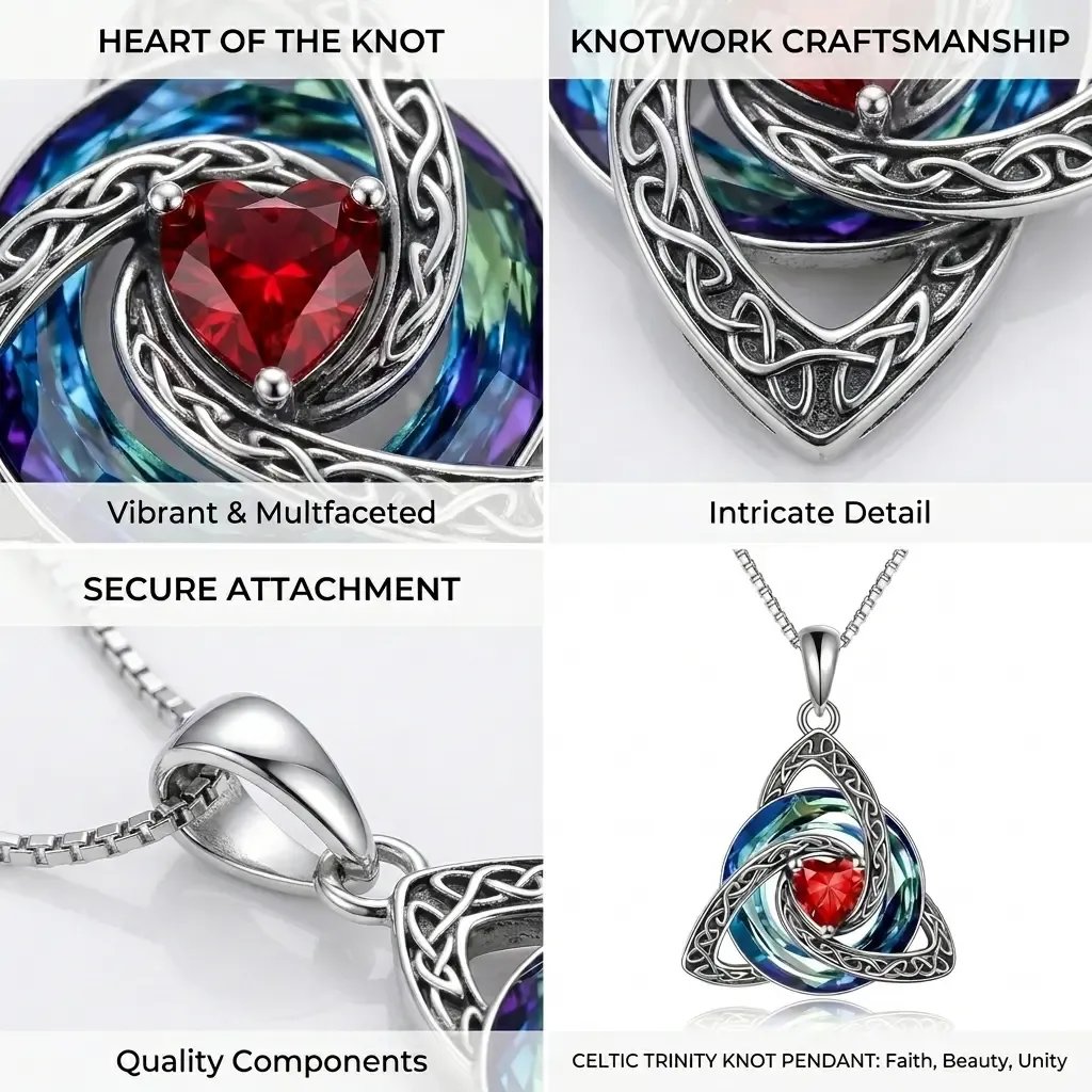 ✨❤️‍🔥 Birthstone Celtic Trinity Knot Necklace – Meaningful Irish Knot Pendant for Women, Anniversary & Birthday Gift