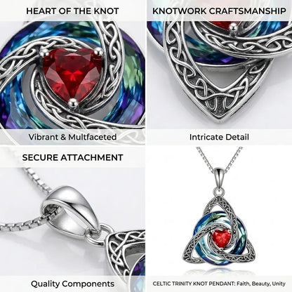 ✨❤️‍🔥 Birthstone Celtic Trinity Knot Necklace – Meaningful Irish Knot Pendant for Women, Anniversary & Birthday Gift