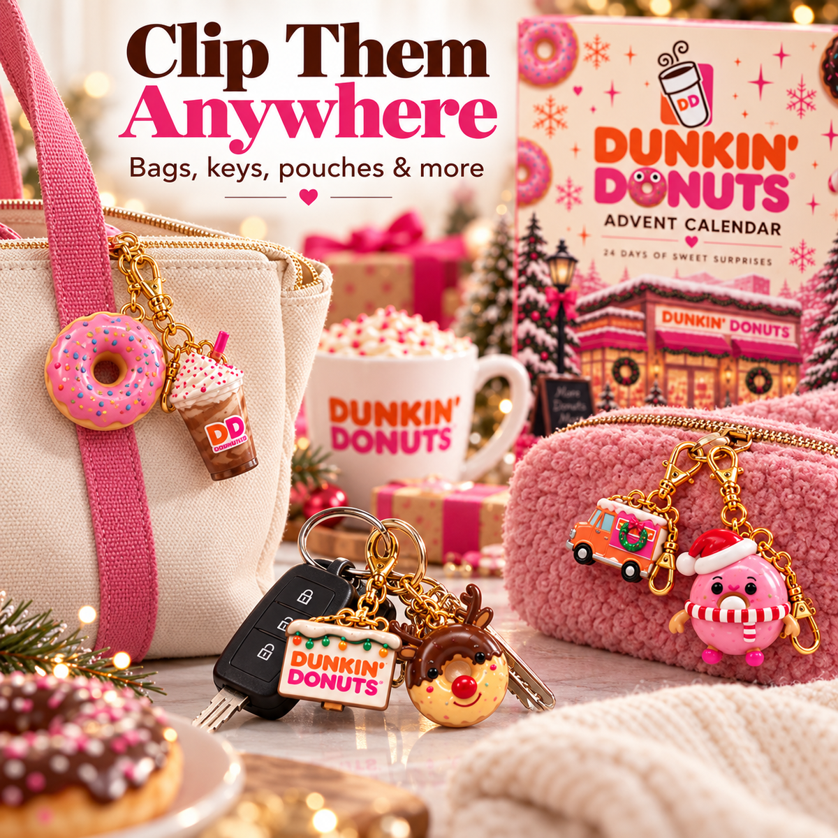 🔥Last Day 50% OFF🍩 Dunkin’ Donuts 24-Day Christmas Advent Calendar – Collectible Countdown Gift For Donut Lovers