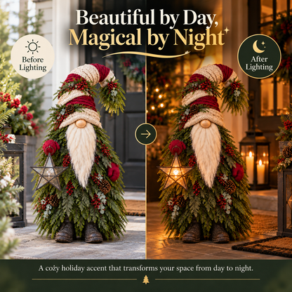 💫Evergreen Star Gnome™ Lighted Christmas Woodland Decor