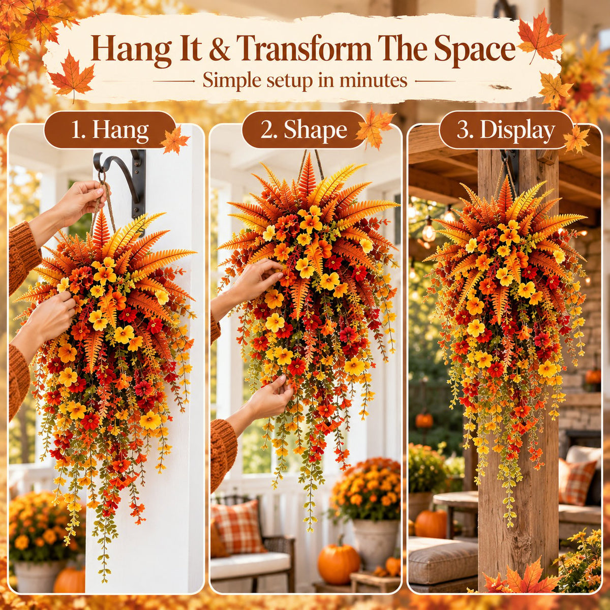 ⚡Autumn Cascading Floral Hanging Swag
