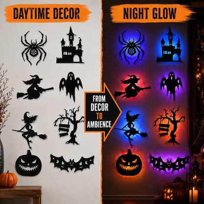 🎃Halloween LED Wall Decor Lights, Peel & Stick Battery Powered Silhouette Stickers
