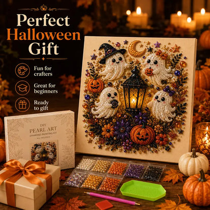 🧙🏼‍♀️Spooky-Cute Ghost Pearl Art DIY Kit – 8" × 8" Halloween Diamond Painting
