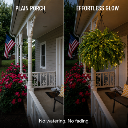 ⚡Glowing Boston Fern with Lights - No watering, No fading