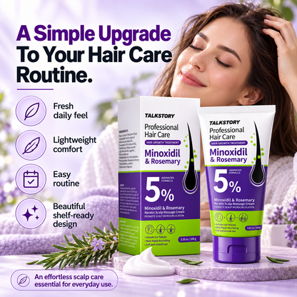 ✨5% Minoxidil & Rosemary Scalp Massage Cream with Keratin