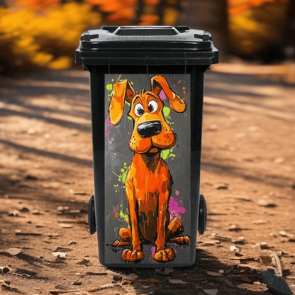 ⚡ Creative Trash Can Sticker with Colourful Cartoon