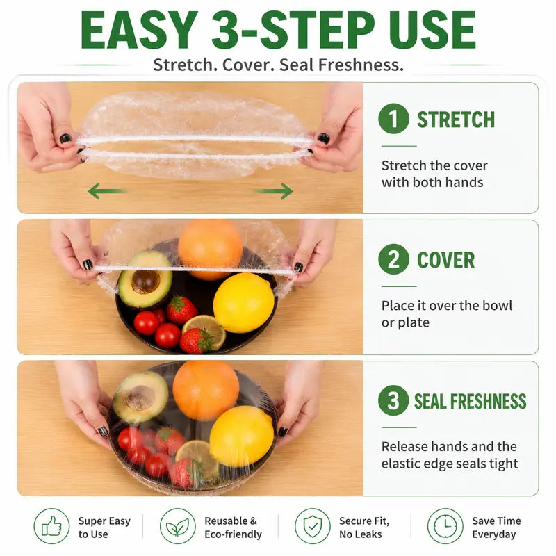 ⚡ Disposable Stretch Food Covers for Bowls & Plates
