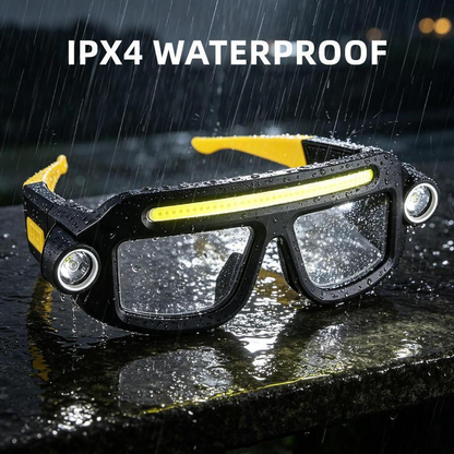 💡Hands-Free LED Work Glasses with Wide Front Beam, Side Lights & Over-Glasses Fit