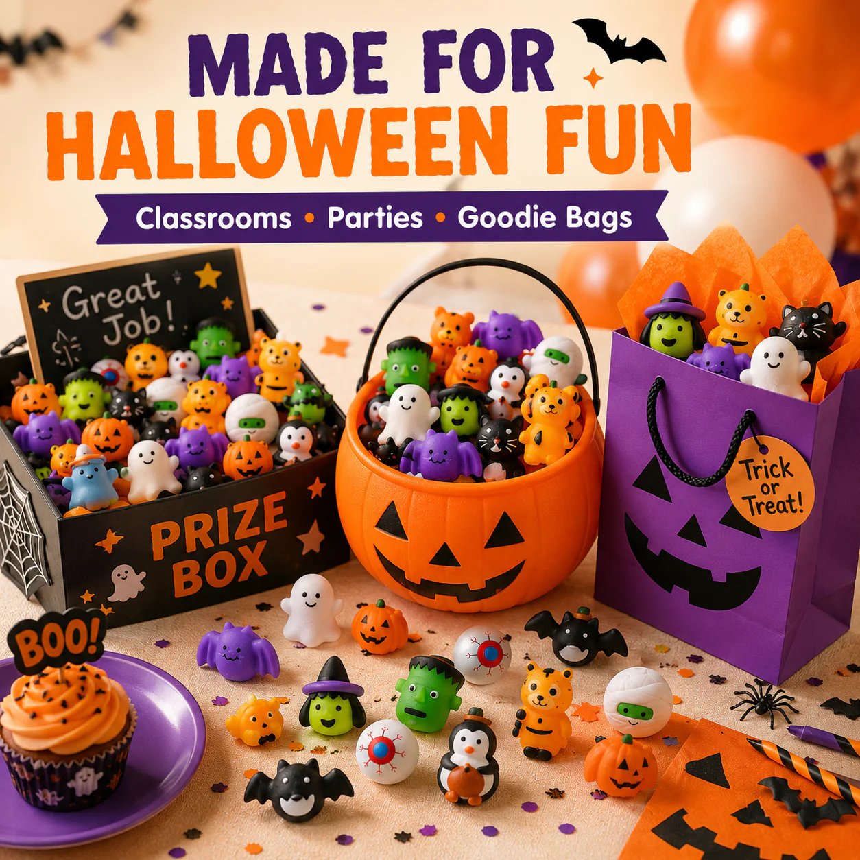 🎃🥳 30PCS Halloween Mochi Squishy Toys