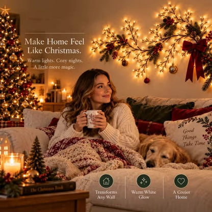 🎄✨New-2026 Flexible LED Branch Lights with Remote | Christmas Bendable Vine Wall Decor
