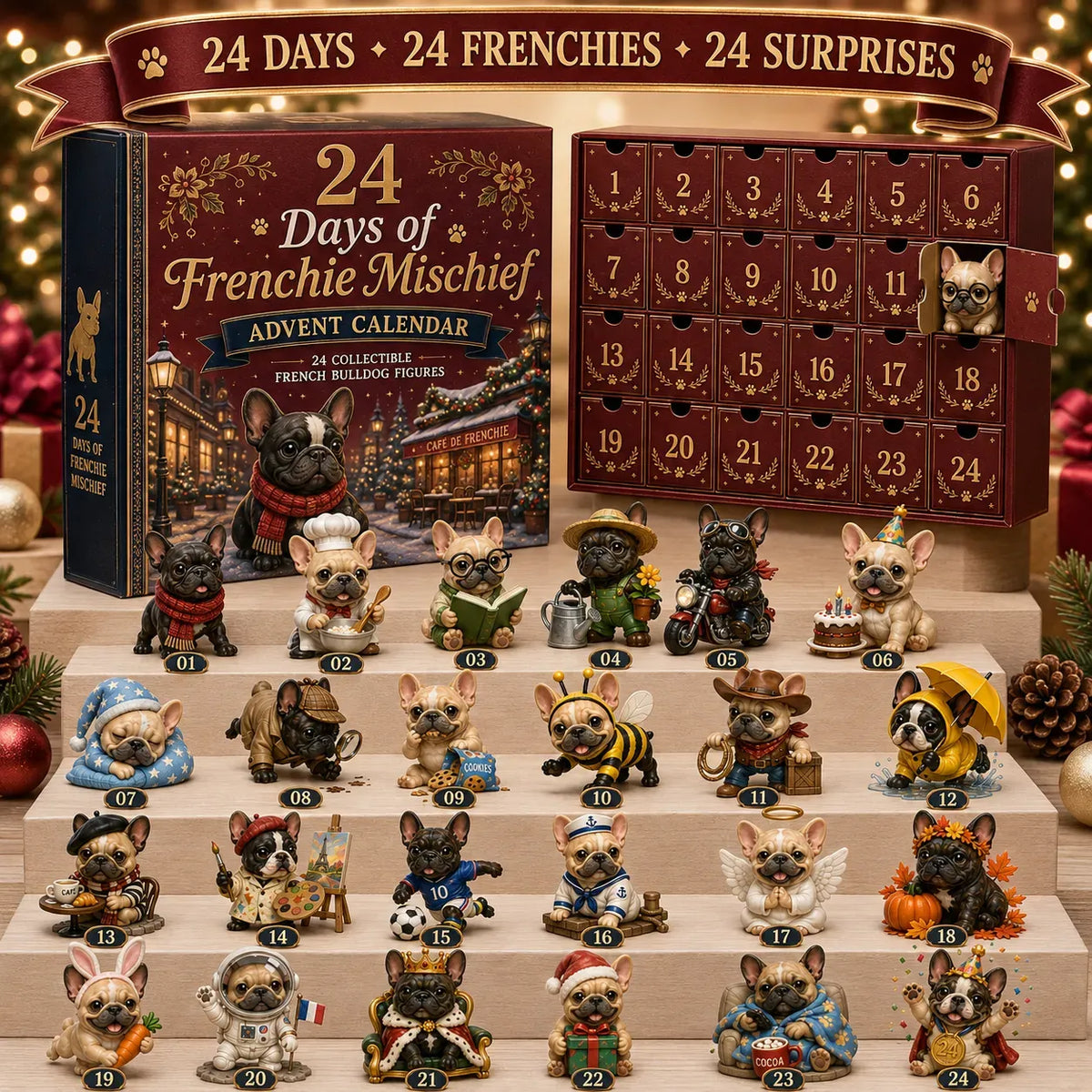 🐶 24-Day Dog Advent Calendar – 47% OFF Last Day, 24 Puppy Figures with Costumes