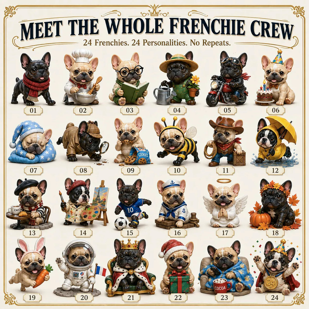 🐶 24-Day Dog Advent Calendar – 47% OFF Last Day, 24 Puppy Figures with Costumes