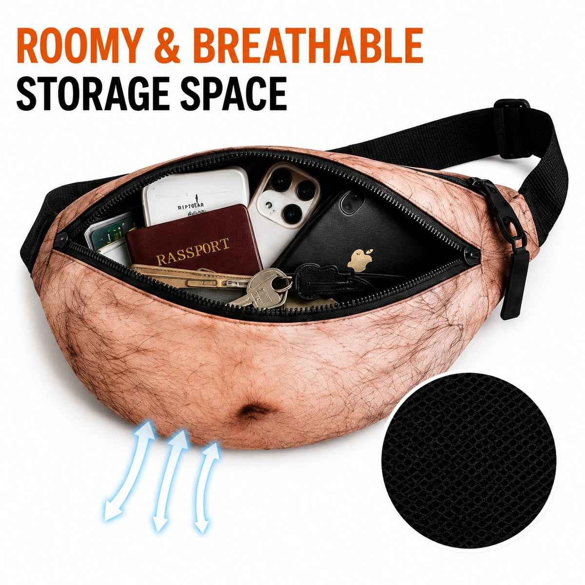 🔥 3D Prank Dad Bod Waist Bag