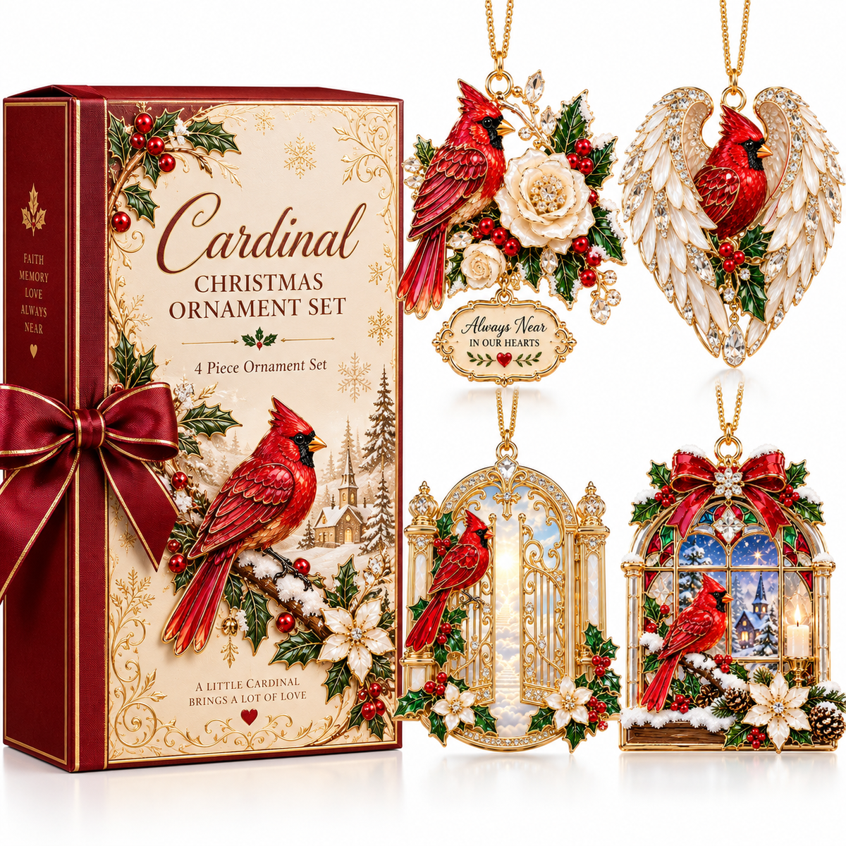 Cardinal Christmas Ornament –  Red Bird Holiday Keepsake, Meaningful Memorial Gift for Family & Loved Ones