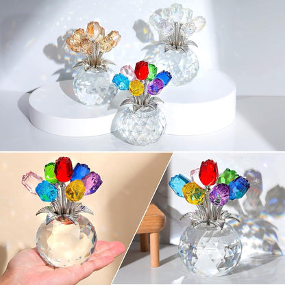 💖Hot Sale 49% OFF💎Crystal Colorful Rose Flower Vase