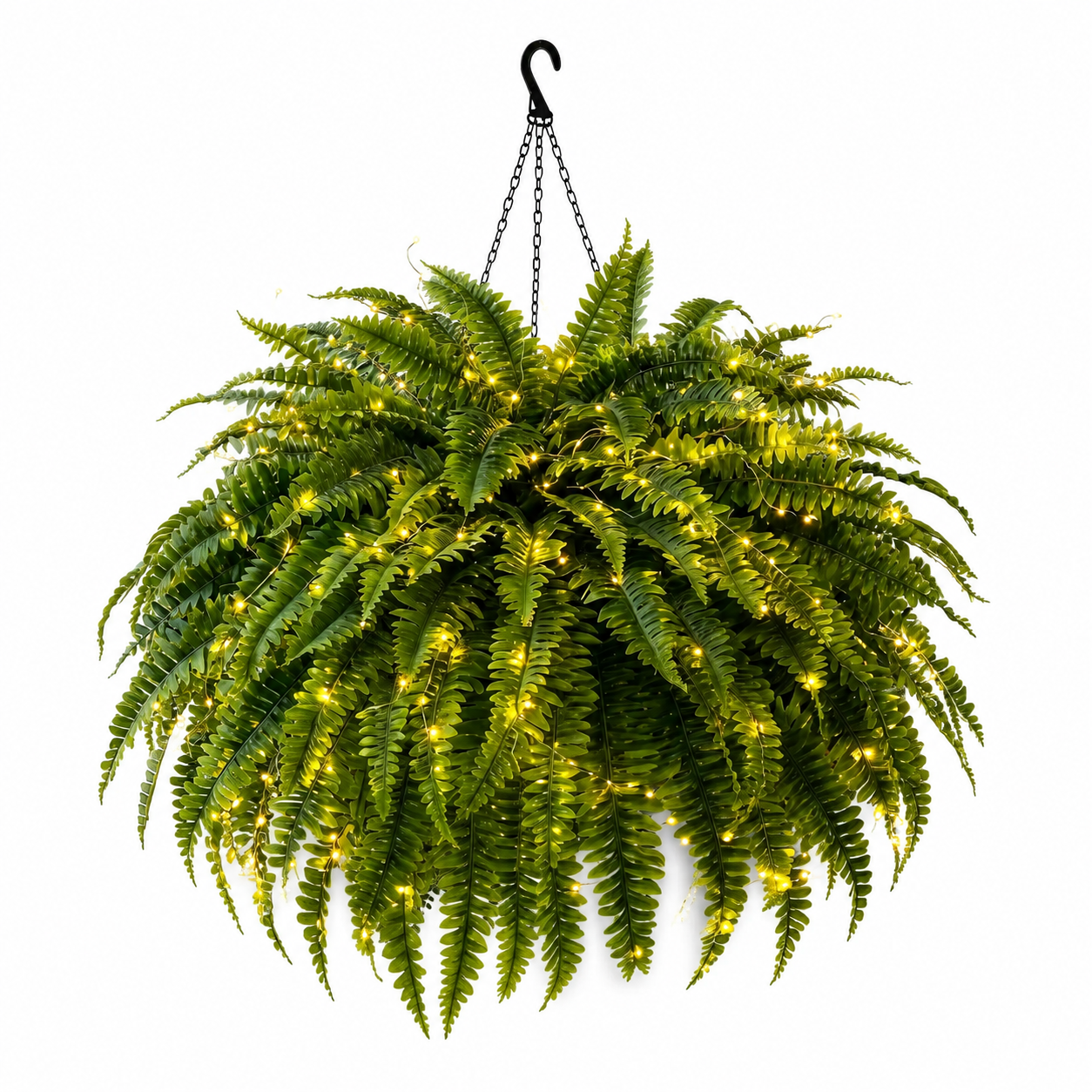 ⚡Glowing Boston Fern with Lights - No watering, No fading