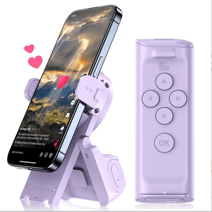 📱Remote Control for TikTok Scrolling with Smartphone Holder Stand, Wireless Scroller Page Turner, Camera Shutter Video Recording for iOS Android