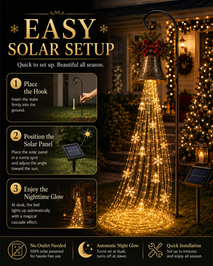 🔥Hot Sale 40% OFF🎄 Christmas Bell Cascade Solar Yard Light