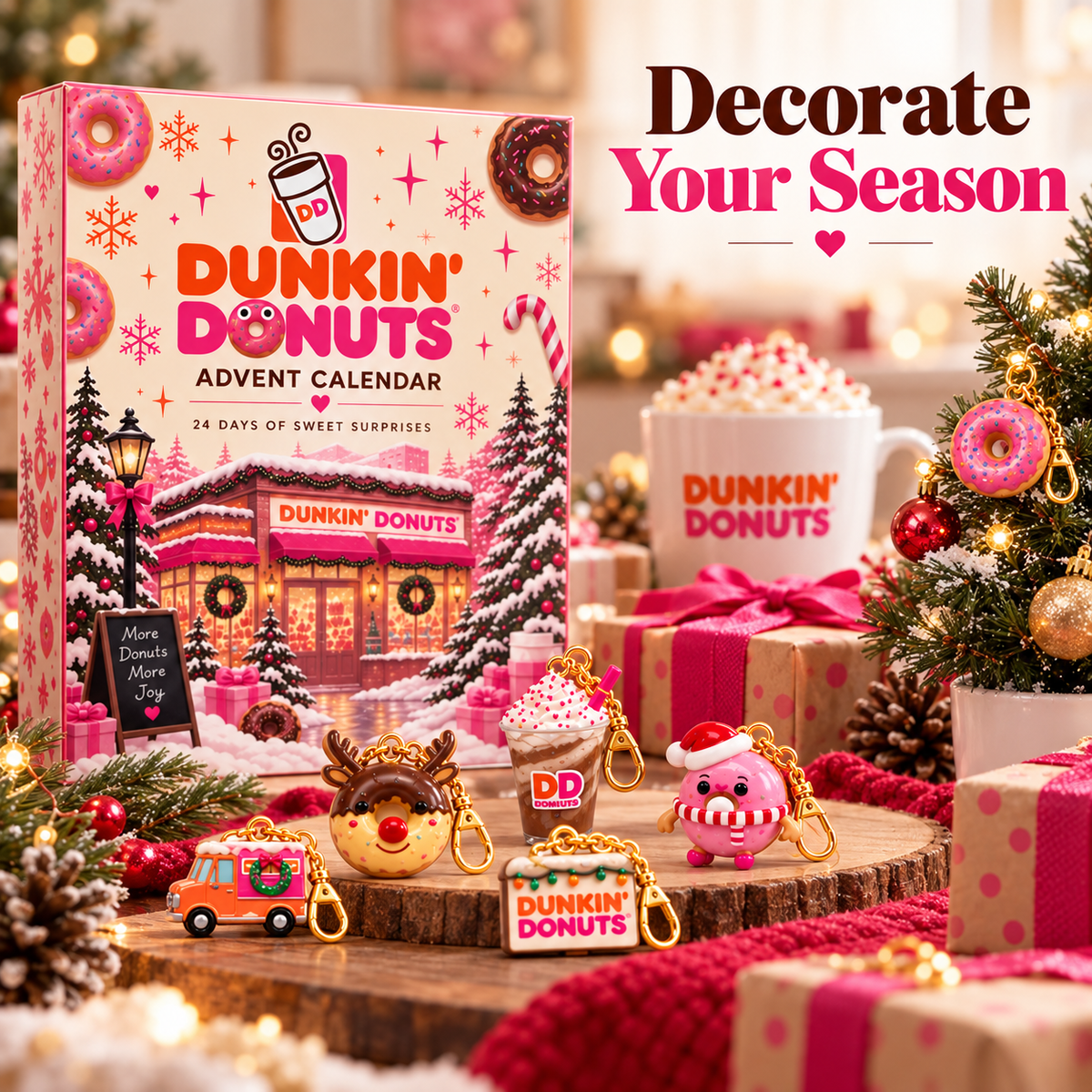 🔥Last Day 50% OFF🍩 Dunkin’ Donuts 24-Day Christmas Advent Calendar – Collectible Countdown Gift For Donut Lovers