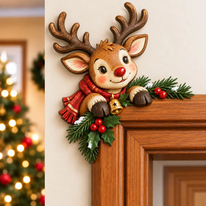 🎅 Christmas Peekaboo Door Frame Decor | Festive Corner Holiday Accent