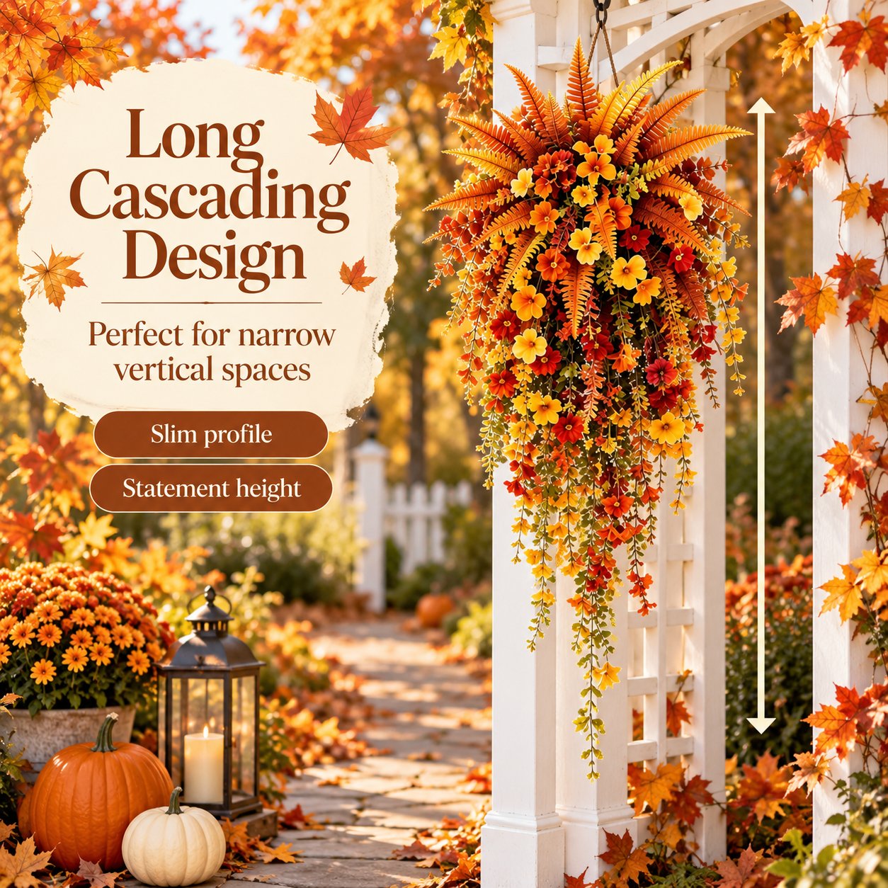 ⚡Autumn Cascading Floral Hanging Swag