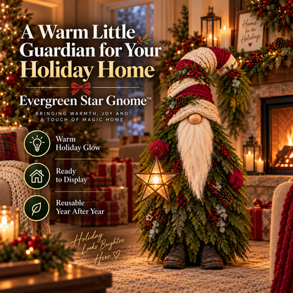 💫Evergreen Star Gnome™ Lighted Christmas Woodland Decor