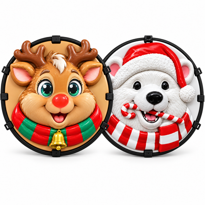 🎄✨16-inch Christmas 3D Wheel Covers – Festive Polar Bear & Nutcracker Car Decor