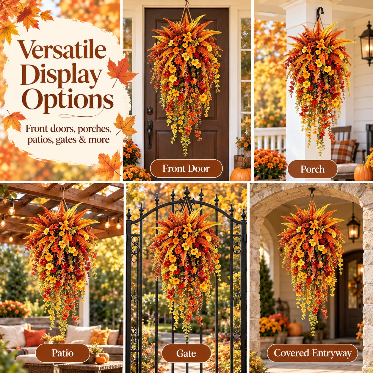 ⚡Autumn Cascading Floral Hanging Swag