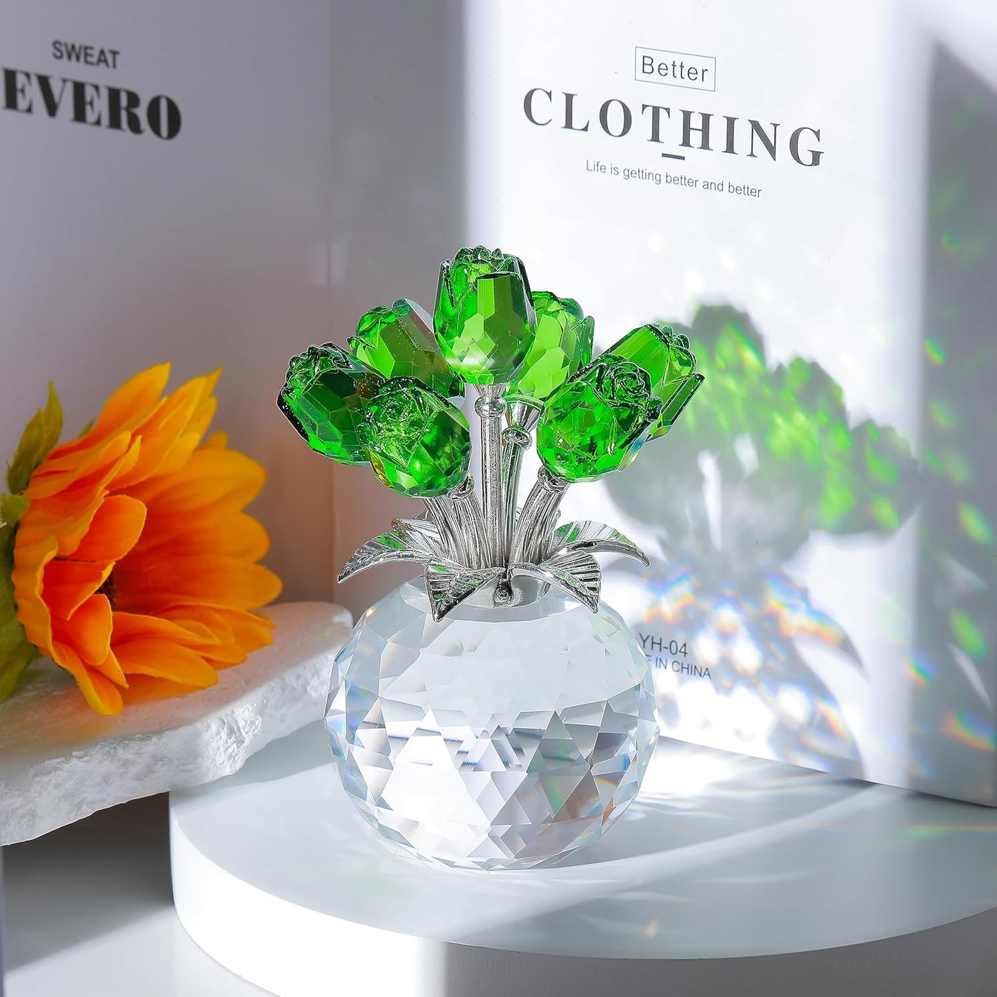 💖Hot Sale 49% OFF💎Crystal Colorful Rose Flower Vase