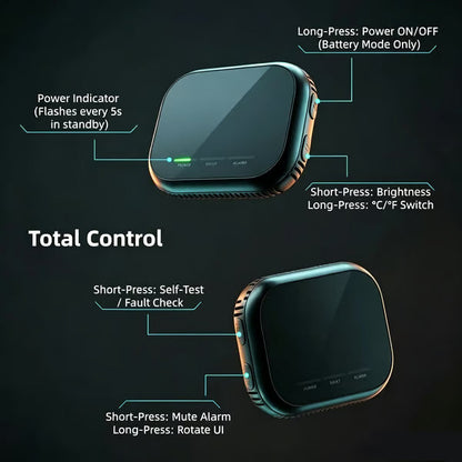 🛡️ Smart 6-in-1 Gas Detector – CO Smoke & Gas Leak Alarm With LCD Display