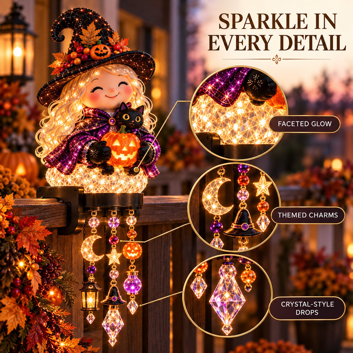 🔥 🎃Halloween Porch Magic Cascade Railing Lights