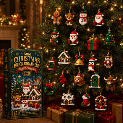 🔥24-Day Mini Buildable Christmas Ornament Advent Calendar, Hanging Decor for Xmas Tree & Wreath