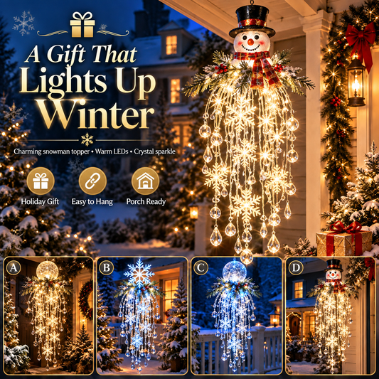 ✨❄️Crystal Cascade Christmas Light™ – Hanging Snowflake & Crystal LED Porch Décor