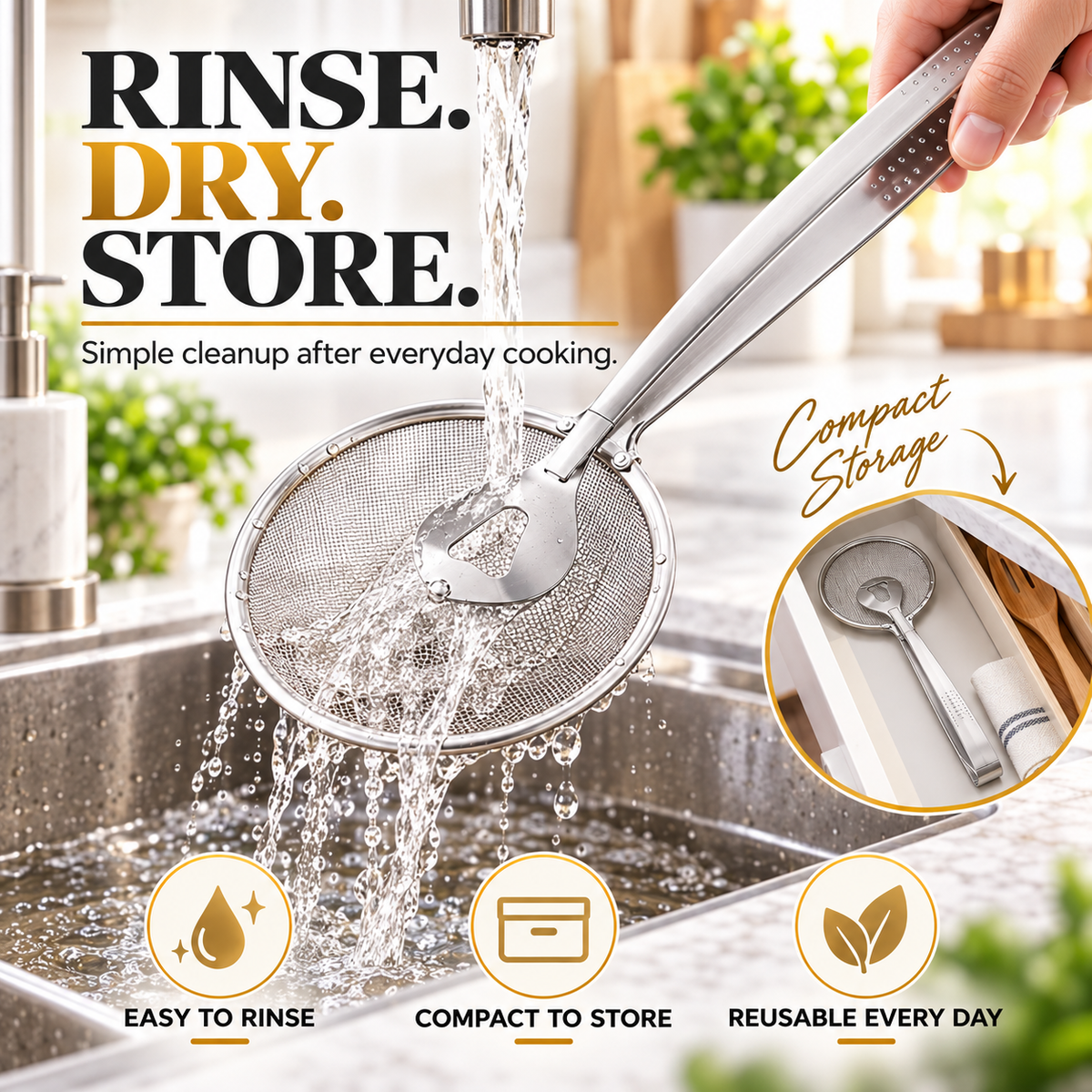 🔥🔥🔥 50% OFF Today 2-in-1 Spider Strainer Tongs for Frying & Draining