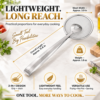 🔥🔥🔥 50% OFF Today 2-in-1 Spider Strainer Tongs for Frying & Draining